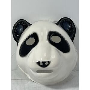 Vintage Panda K & M International Plastic Bear Costume Halloween Mask